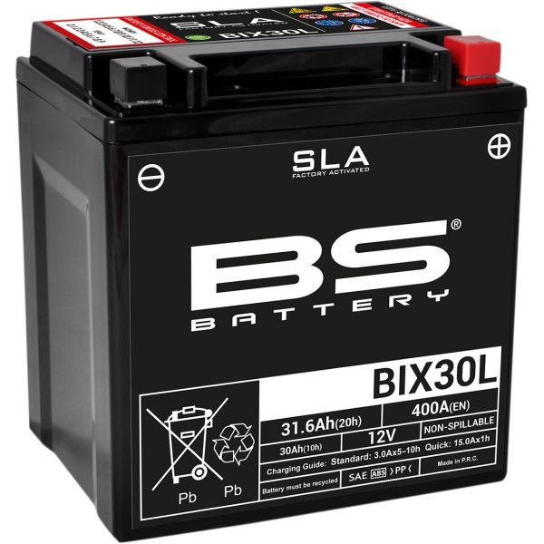 Maintenance Free Battery BS BATTERY Battery Bix30l SLA 12v 400A 300631