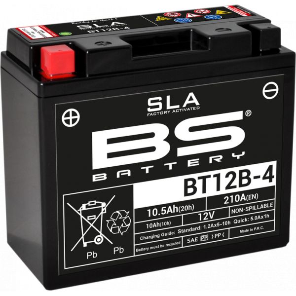 Maintenance Free Battery BS BATTERY Battery Bt12b-4 SLA 12v 210A 300643