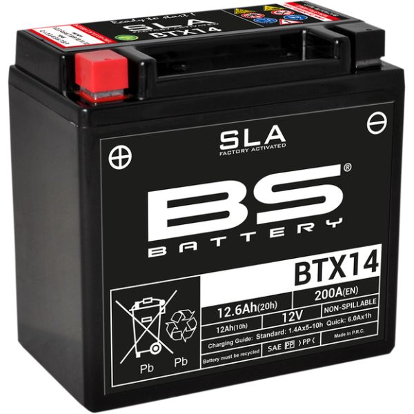 Maintenance Free Battery BS BATTERY Battery Btx14 SLA 12v 200A 300681