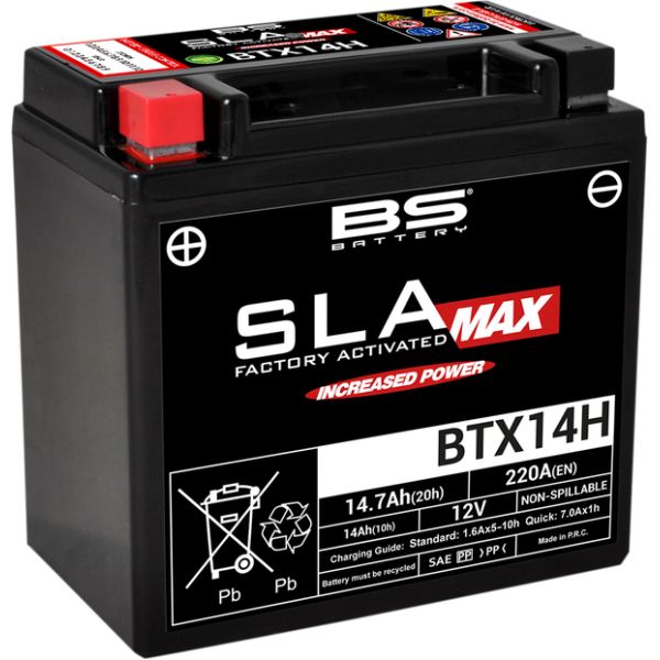 Maintenance Free Battery BS BATTERY Battery Btx14h SLA Max 12v 220A 300887