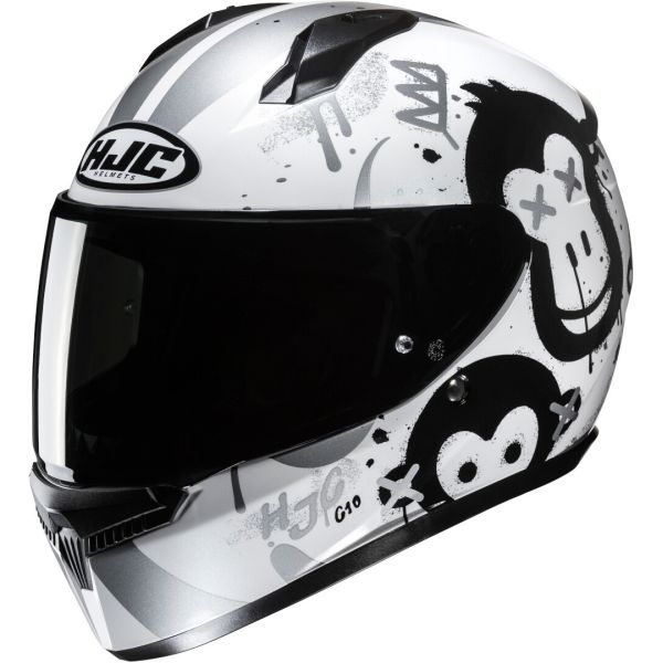 Full face helmets HJC Full-Face Moto Helmet C10 Geti Youth White /Silver/Black 24