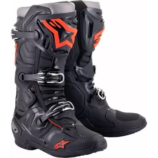 Cizme MX-Enduro Alpinestars Cizme Moto Enduro Tech 10 Black/Red Fluo