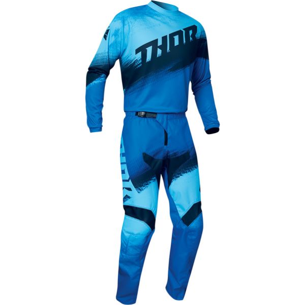 Combo MX Enduro Thor Combo Tricou + Pantaloni Sector Vapor Multicolor Albastru 2020
