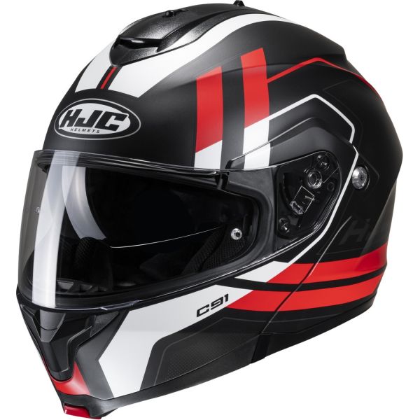 Full face helmets HJC Full-Face Moto Helmet C91 Octo Black/White/Red 24