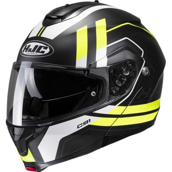Full face helmets HJC Full-Face Moto Helmet C91 Octo Black/White/Yellow 24