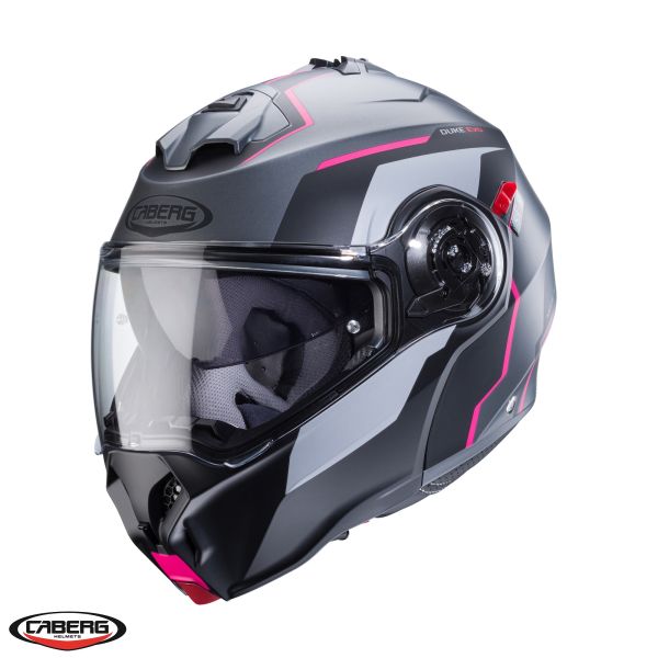Flip up helmets Caberg Flip-Up Moto Helmet Duke Evo Move SV M1 Matt Black/Pink 24