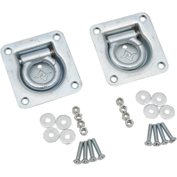  Caliber D-RING ANCHOR TIE DOWN KIT 2PK ZINC-PLATED SURFACE SILVER
