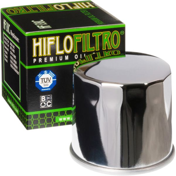 Street Bikes Oil Filters Hiflofiltro Oil Filter Chrome HF138c