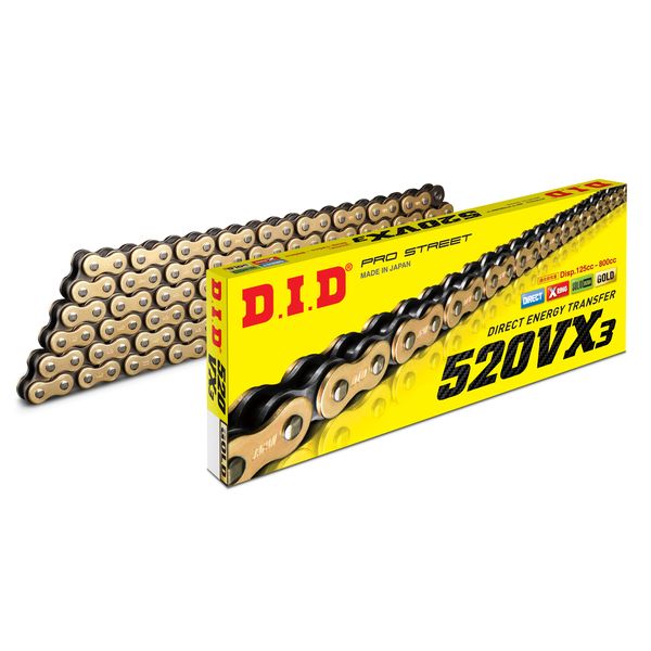 Chain kit D.I.D. Moto Chain 520 S Gold/Silver 100 Connecting Link 12231739