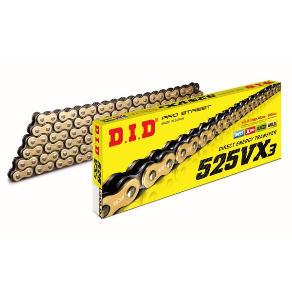 Chain Kit Street Bikes D.I.D. Moto Chain 525 S Gold 118 Connecting Link 12231794