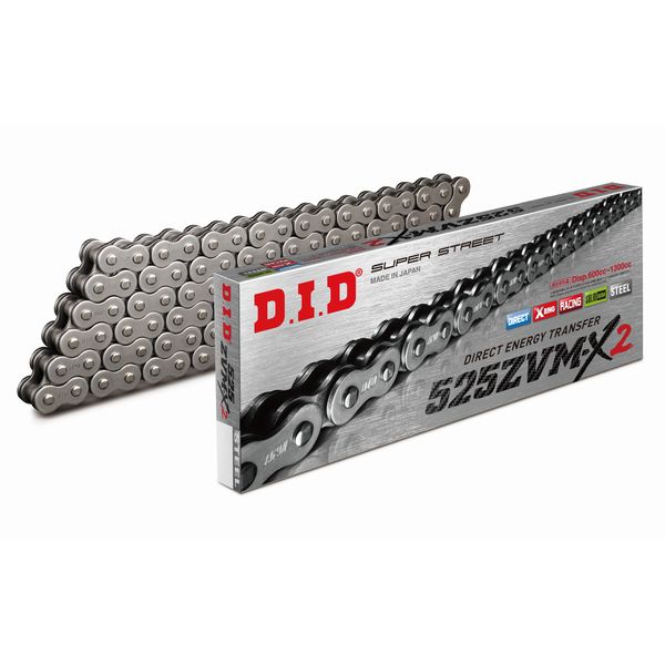 Chain Kit Street Bikes D.I.D. Moto Chain 525 S Silver 108 Connecting Link 12231799