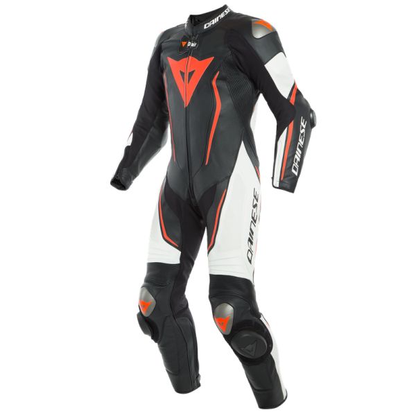 Dainese Moto Gear Dainese Misano 2 D-Air Perf. 1Pc Suit Black/White/Fluo-Red 23