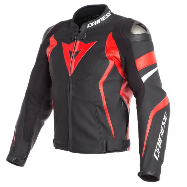 Dainese Moto Gear Dainese Leather Moto Jacket Avro 4 Black-Matt/Lava-Red/White 23