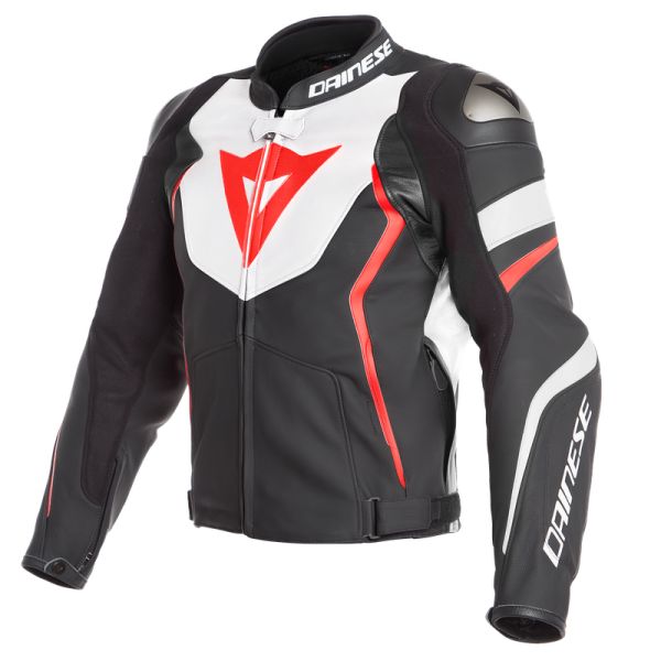 Dainese Moto Gear Dainese Leather Moto Jacket Avro 4 Black-Matt/White/Fluo-Red 23