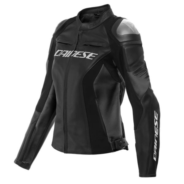  Dainese Lady Leather Moto Jacket Racing 4 Black/Black 23