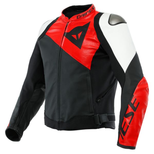  Dainese Geaca Moto Piele Sportiva Black-Matt/Lava-Red/White 23