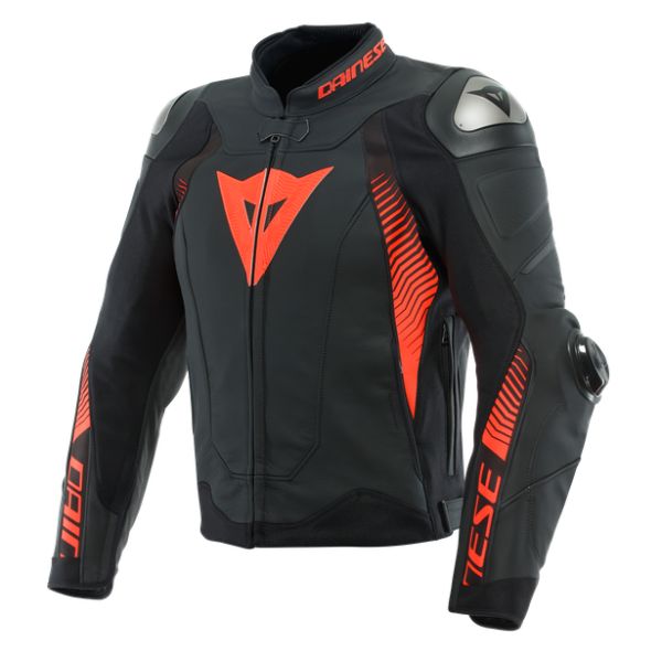 Dainese Moto Gear Dainese Leather Moto Jacket Super Speed 4 Black-Matt/Fluo-Red 23