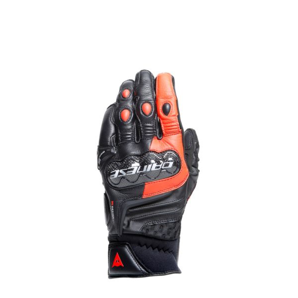 Dainese Moto Gear Dainese Leather Moto Gloves Carbon 4 Short Black/Fluo-Red 23
