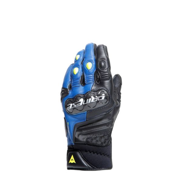 Dainese Moto Gear Dainese Leather Moto Gloves Carbon 4 Short Racing-Blue/Black/Fluo-Yellow 23