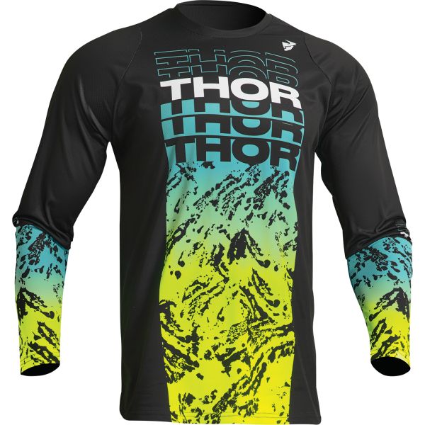 Tricouri MX-Enduro Thor Tricou Moto Enduro Sector Atlas Black/Teal 23