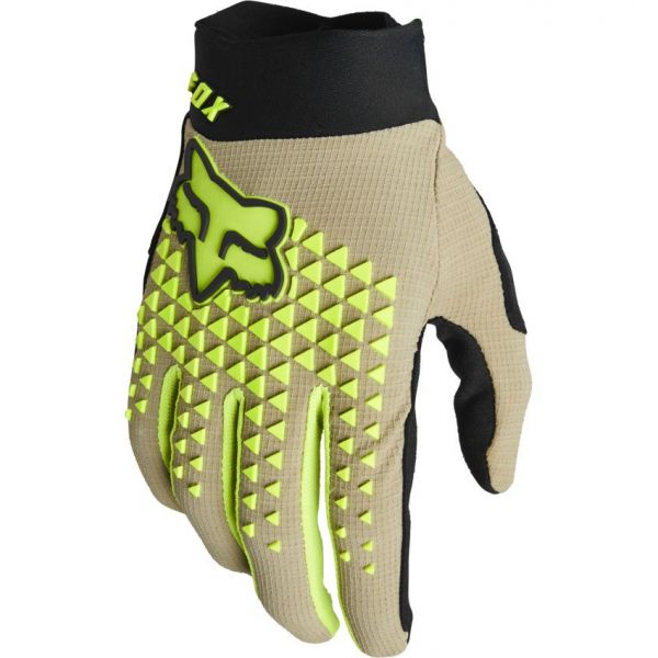 Gloves MX-Enduro Fox Racing Moto MX Defend Flo Yellow Gloves