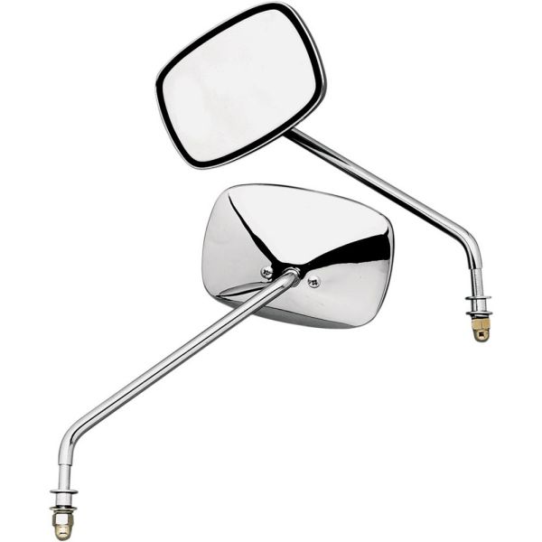 Rear View Mirrors EMGO MIRRORS LONG STEM BOLT-ON LEFT AND RIGHT CHROME 20-21705