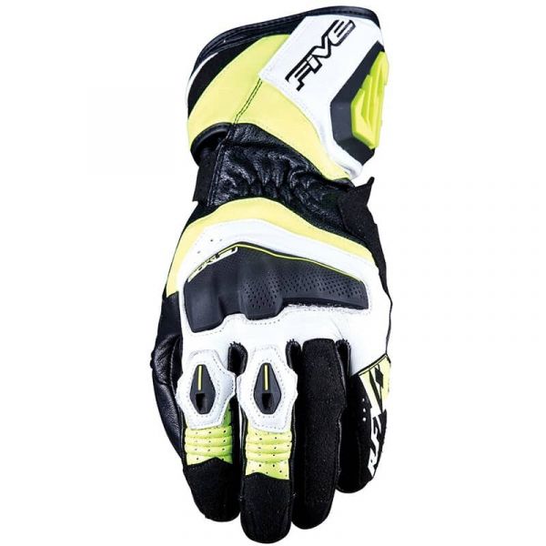  Five Gloves Manusi Moto Piele RFX4EVO White/Yellow Fluo 
