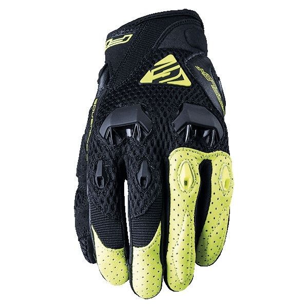  Five Gloves Manusi Moto Textile Stunt Evo Airflow Black/Yellow Fluo