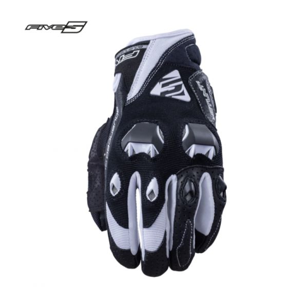 Gloves Racing Five Gloves Moto Textile Gloves Stunt Evo Black/White