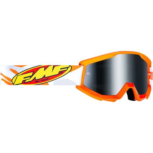 Kids Goggles MX-Enduro FMF Vision Youth Assault Goggles Gray Silver Mirror F-50500-252-09