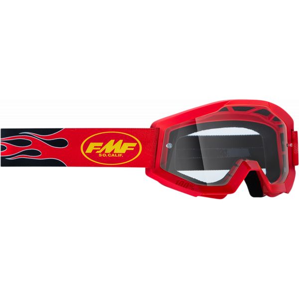  FMF Vision Youth Flame Goggles Red Clear F-50500-101-03