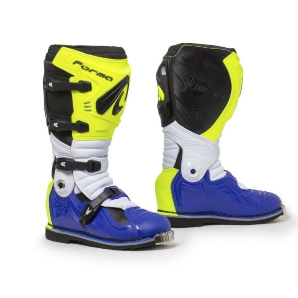  Forma Boots Moto Enduro Terrain Evolution TX Yellow Fluo/White/Blue Boots