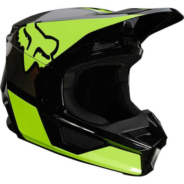  Fox Racing V1 Revn Black/Yellow MX Helmet