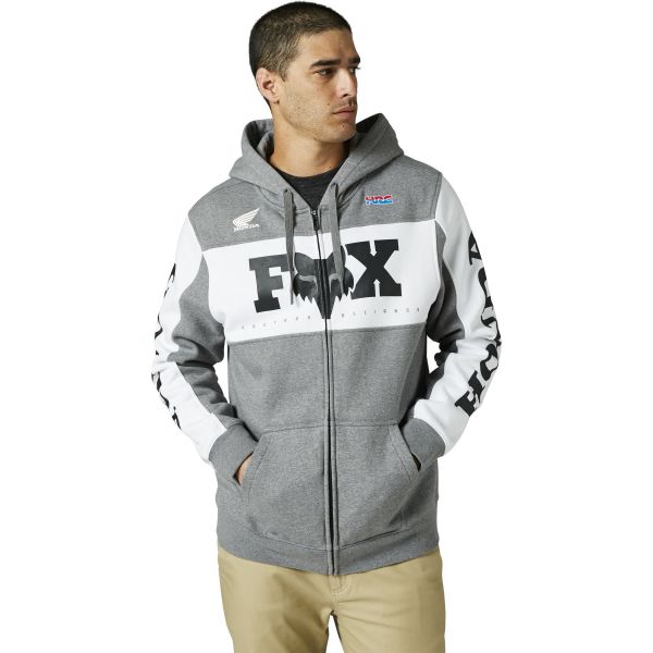 Geci/Hanorace Casual Fox Racing Hanorac Honda Zip Heather Graphite