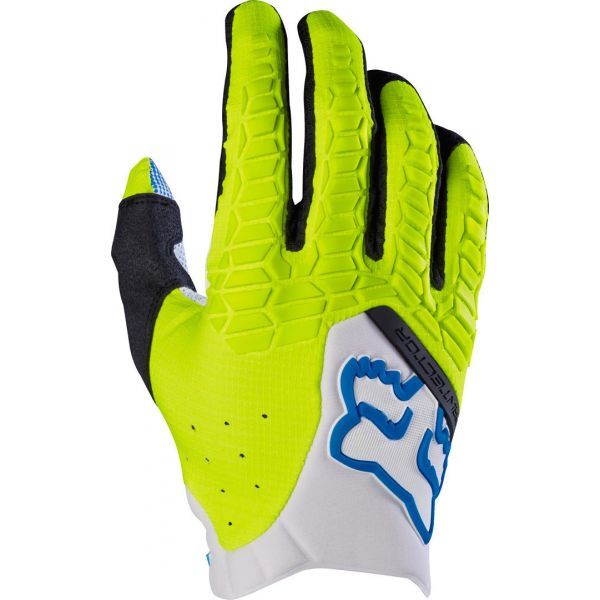 Gloves MX-Enduro Fox Racing Pawtector White/Yellow MX17 Gloves