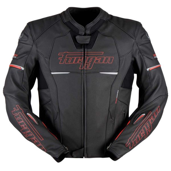 Leather Jackets Furygan Leather Moto Jacket Nitros Black-Red 6021-108