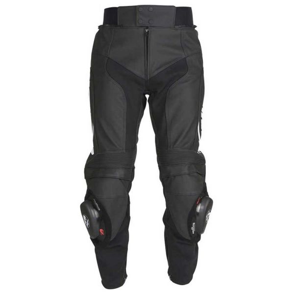 Leather Pants Furygan Leather Moto Pants BUD EVO 3 Black-White 6007-143