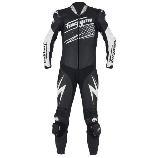  Furygan Full Ride Black/White/Silver Leather Suit