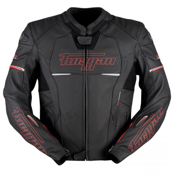 Leather Jackets Furygan Leather Moto Jacket Nitros Black/Red
