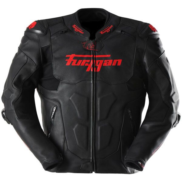 Leather Jackets Furygan Leather Moto Jacket Raptor Evo 3 Black-Red 6034-108