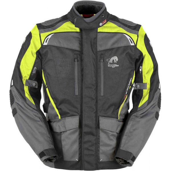 Textile jackets Furygan Textil Moto Jackets Apalaches Black-Fluo Yellow 6364-1031
