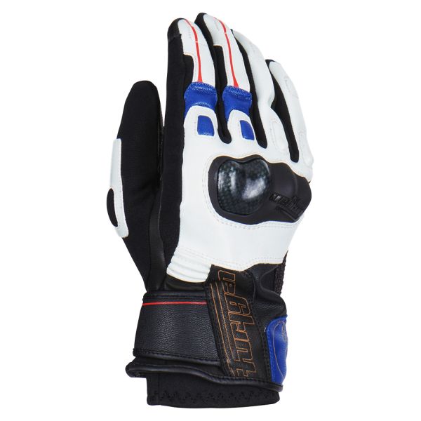 Gloves Racing Furygan Textile/Leather Moto Gloves Cordoba Blue-Pearl-Red 4567-557
