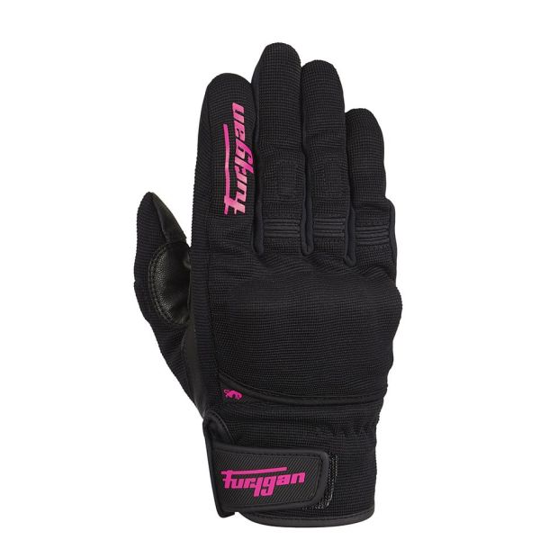 Gloves Womens Furygan Textile/Leather Moto Gloves Jet D30 Lady Black-Pink 4486-150