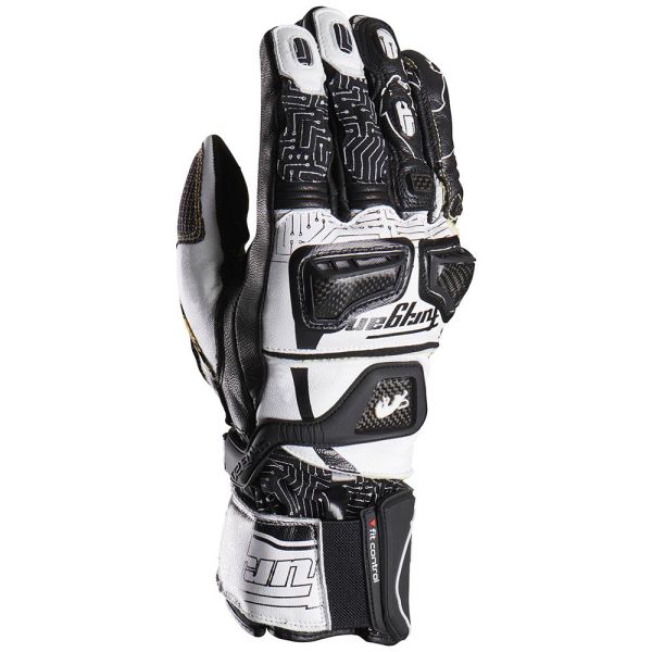Gloves Racing Furygan Textile/Leather Moto Gloves STYG20 X Kevlar White-Black 4566-214