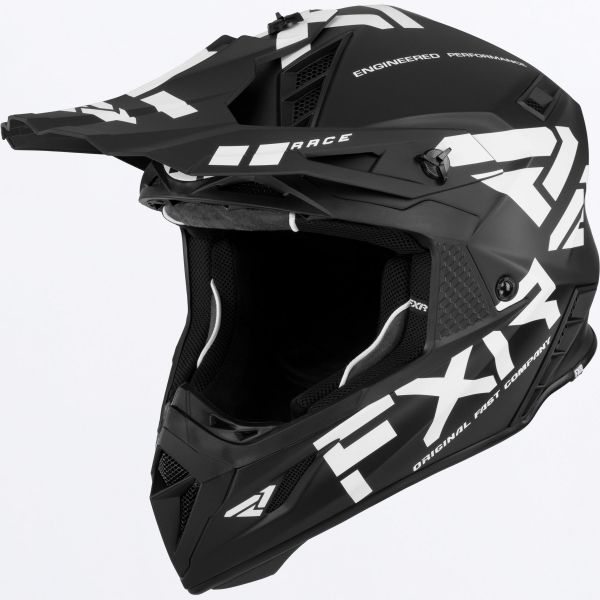 Helmets FXR Helium Race Div Helmet With Auto Buckle Black/White 