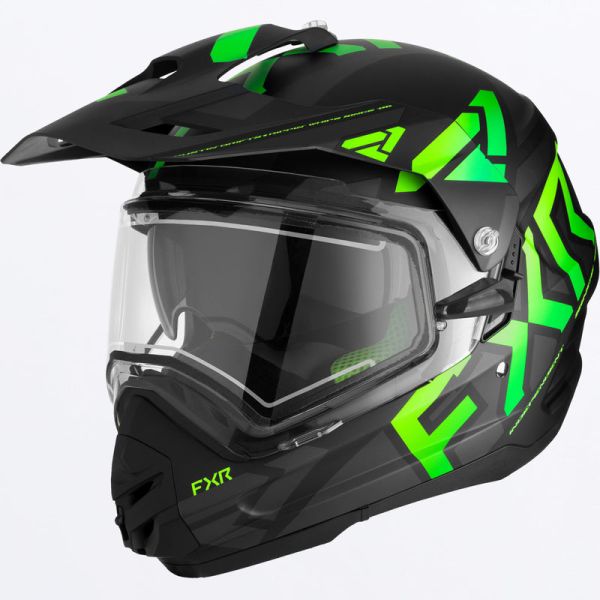 Helmets FXR Snowmobil/ATV Torque X Team Helmet E Shield & Sun Shade Black/Lime 23 