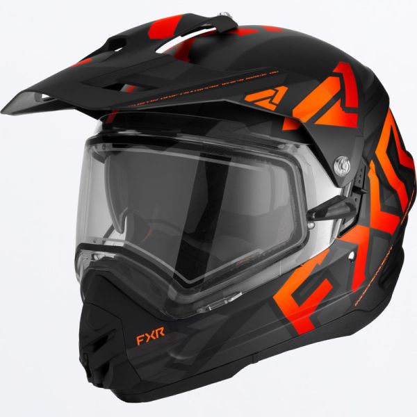 Helmets FXR Snowmobil/ATV Torque X Team Helmet E Shield & Sun Shade Black/Orange 23 