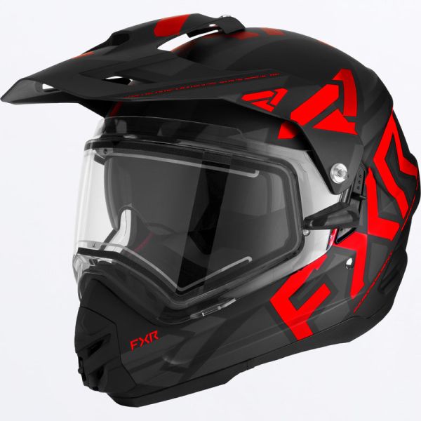 Helmets FXR Snowmobil/ATV Torque X Team Helmet E Shield & Sun Shade Black/Red 23 
