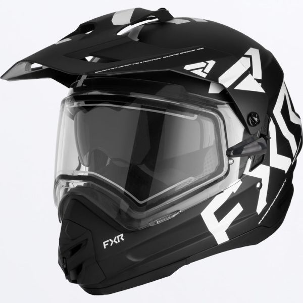 Helmets FXR Snowmobil/ATV Torque X Team Helmet E Shield & Sun Shade Black/White 23 