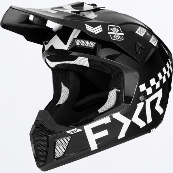 Helmets FXR Snowmobil/Enduro/ATV Clutch Gladiator Helmet Black/White 24